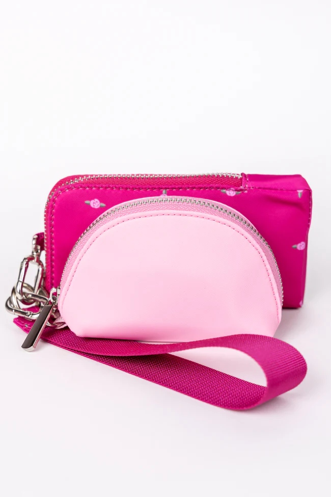 Active State Fuchsia Petal Pop Dual Pouch Wristlet - Image 7