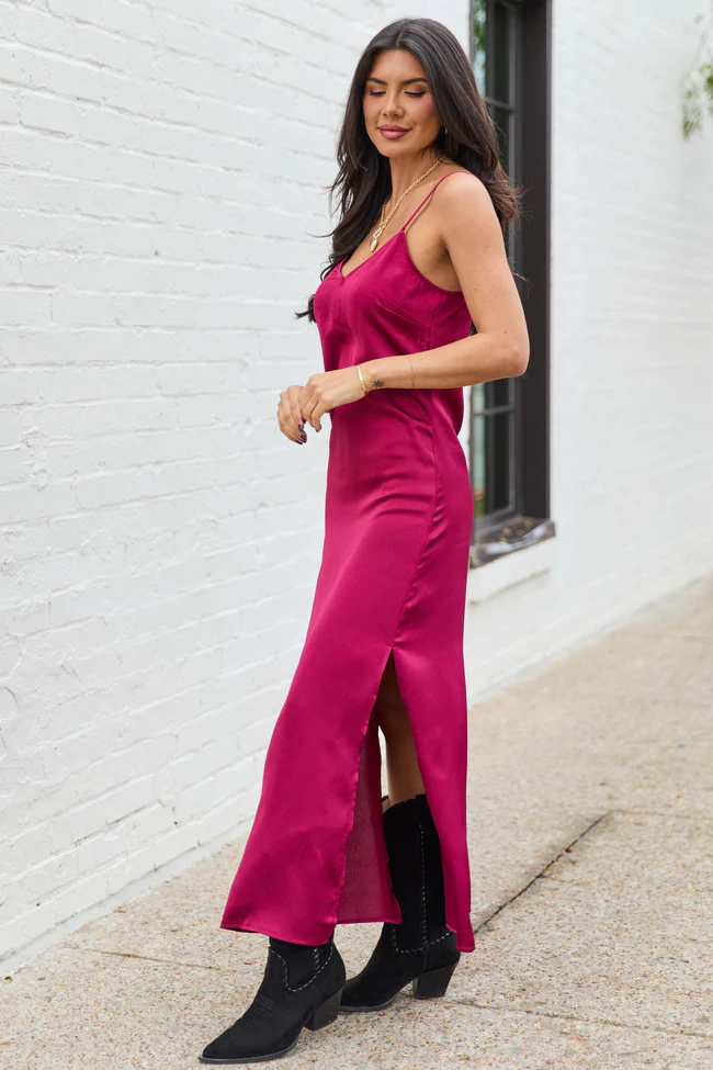 Allie Burgundy Slip Dress FINAL SALE - Image 3