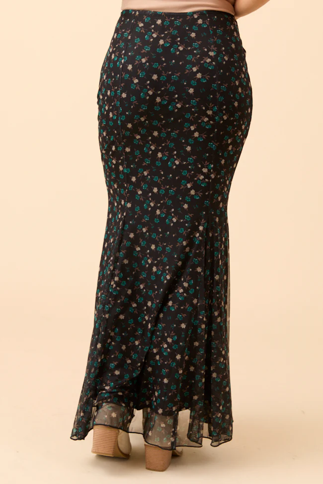Anna Marie Black Multi Floral Knit Maxi Skirt FINAL SALE - Image 6