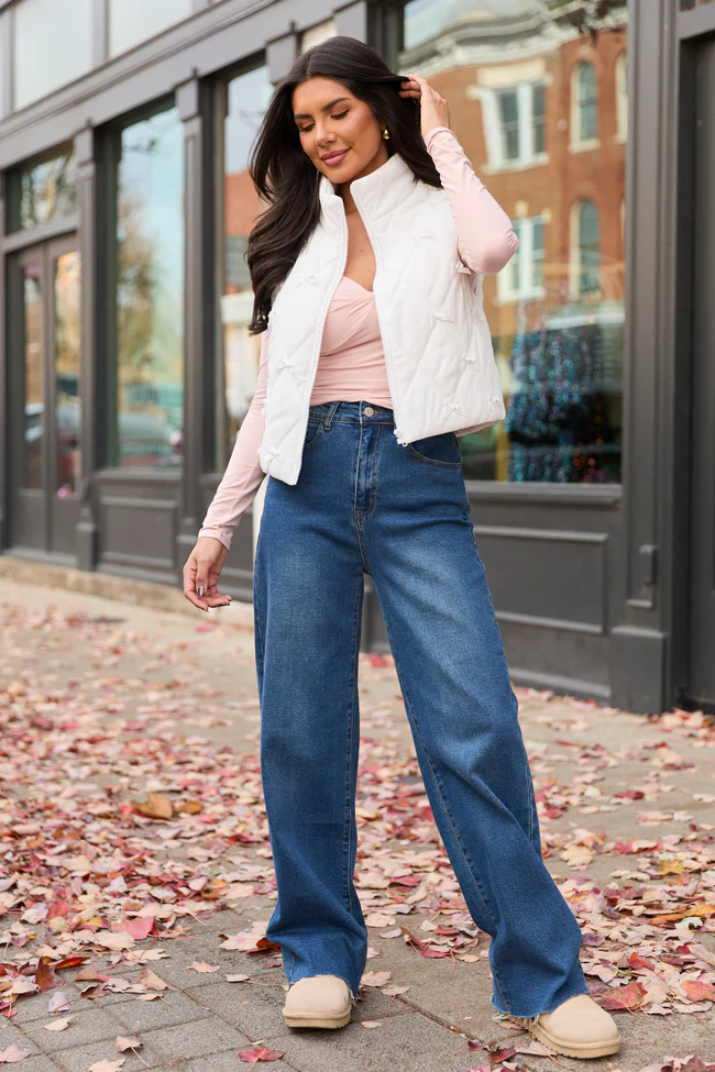 Ari Ivory Bow Puffer Vest FINAL SALE - Image 2