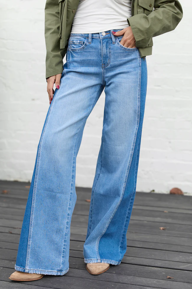 Aubrey Mixed Paneled Jeans - Image 2