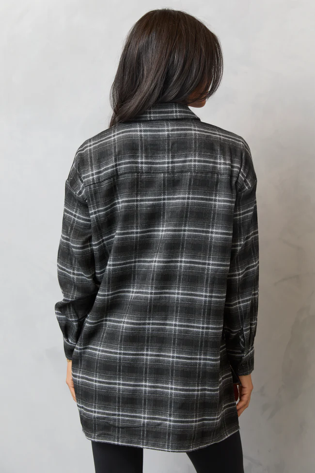 Autumn Black Plaid Flannel Top FINAL SALE - Image 4
