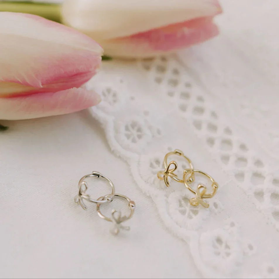 Ava Bow Hoop Earrings - Image 4