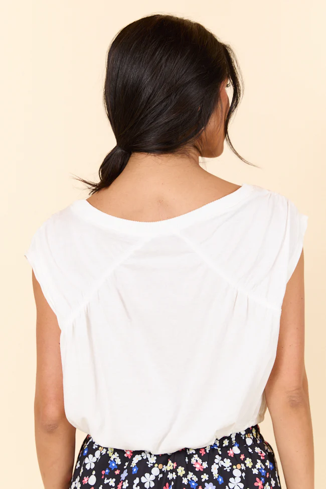 Back Me Up Cap Sleeve Drawstring Waist Knit Top FINAL SALE - Image 5