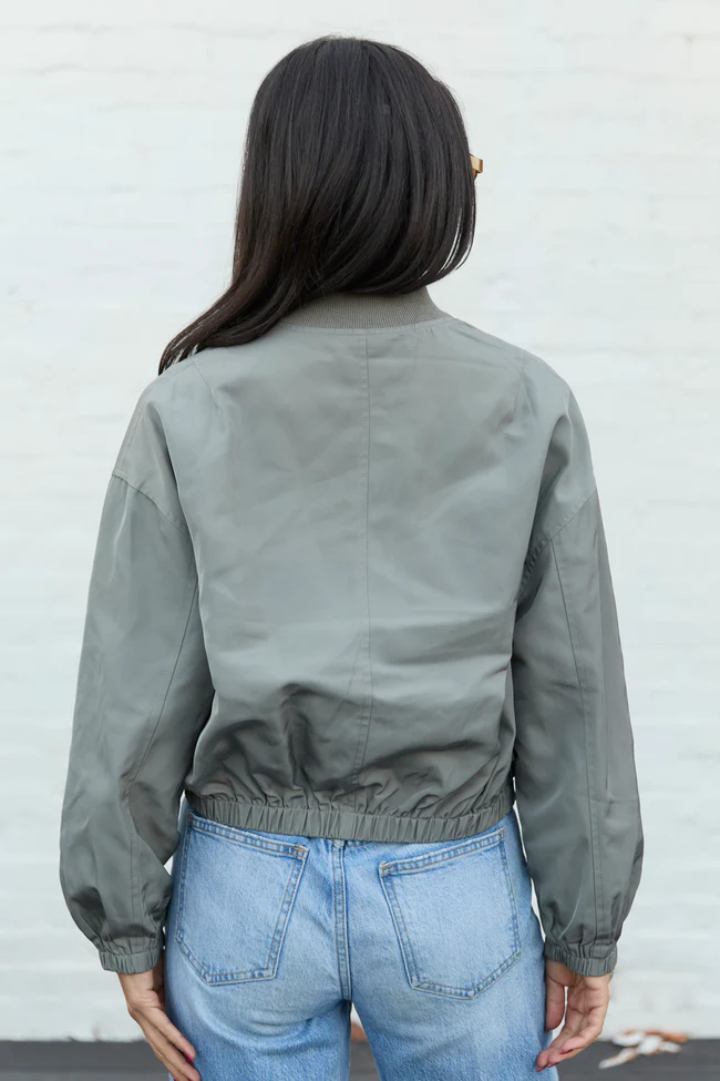 Beau Deep Sage Green Nylon Jacket SALE - Image 5