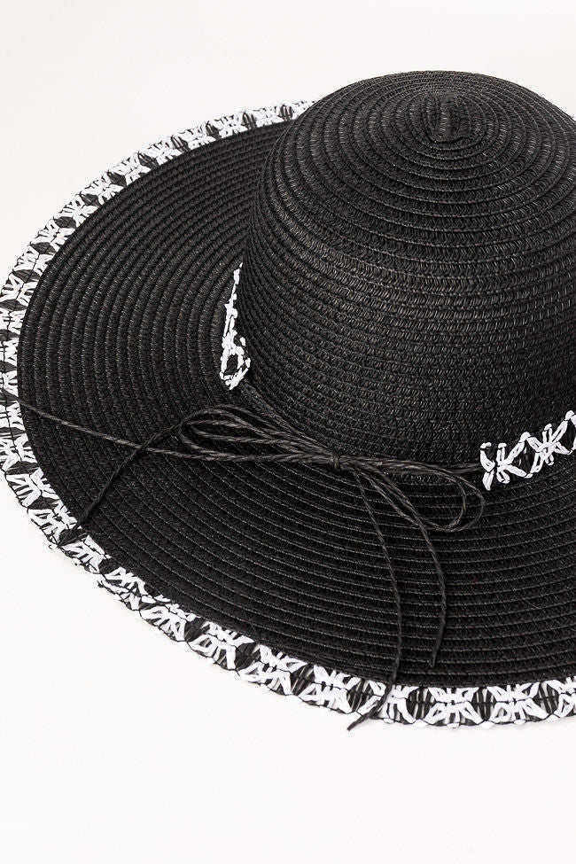 Black Stitch Brim Straw Hat - Image 6