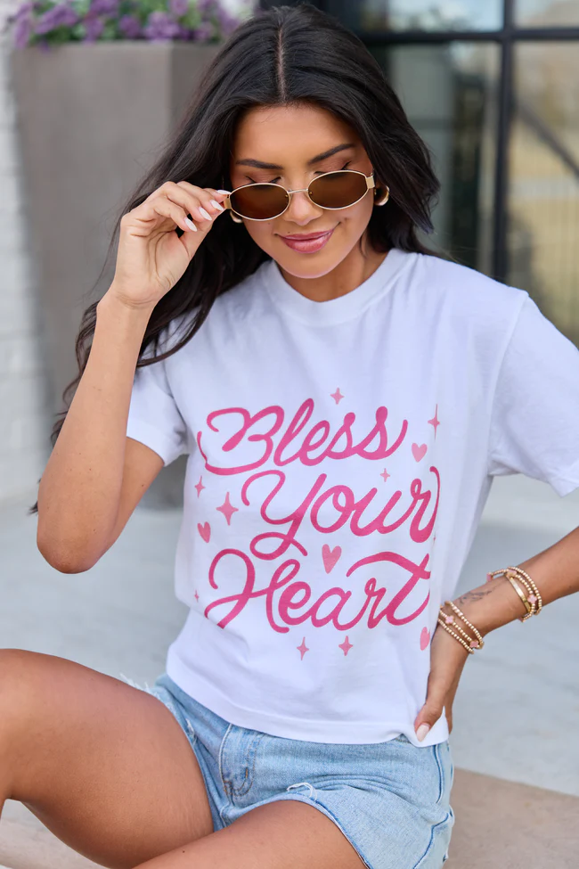 Bless Your Heart White Boxy Graphic Tee - Image 4