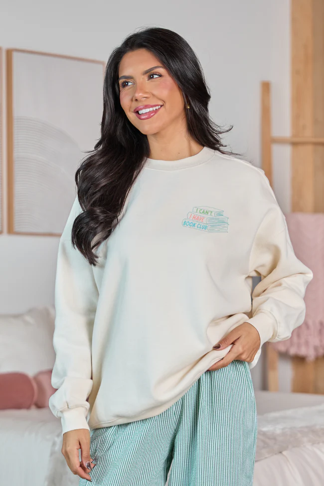 Book Club Cream Graphic Sweatshirt - Image 2