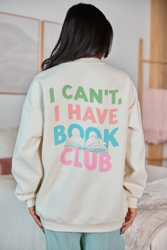 Book Club Cream Graphic Sweatshirt - Image 6