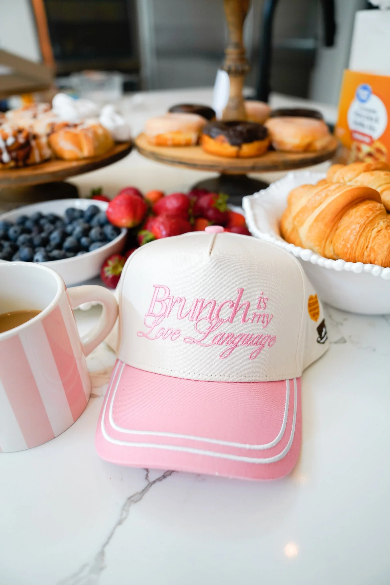 KenzKustomz Pink Vintage Trucker Hat - Brunch is my Love Language