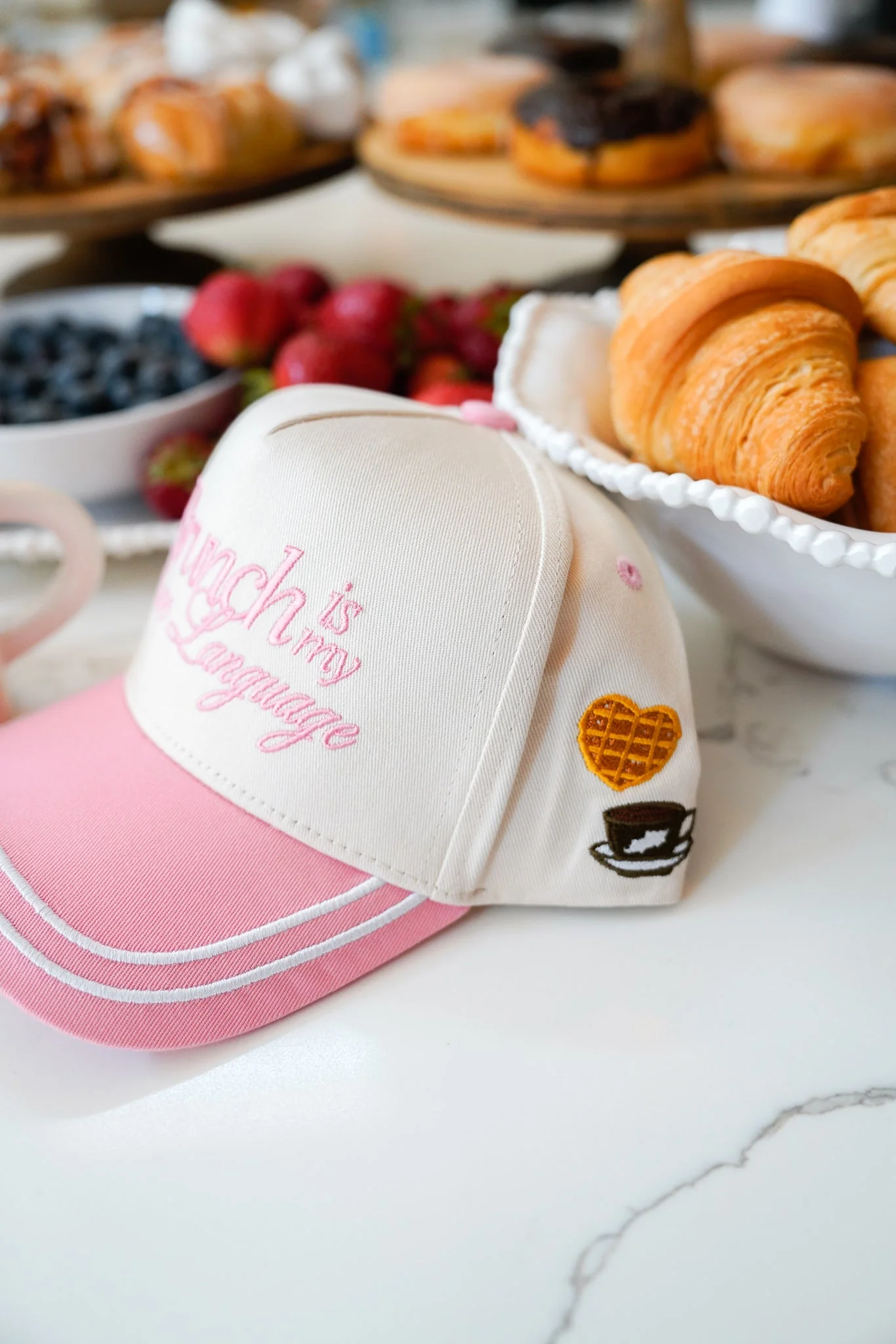 KenzKustomz Pink Vintage Trucker Hat - Brunch is my Love Language - Image 2