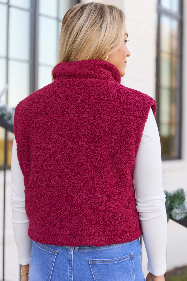 Bunny Red Sherpa Zip Vest FINAL SALE - Image 5