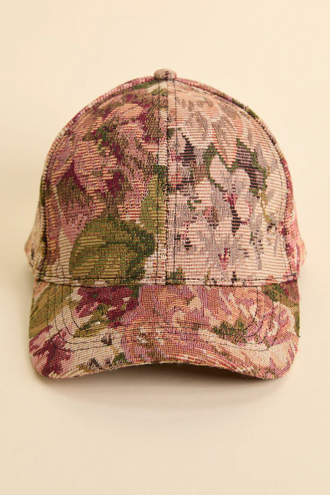 Burgundy Tapestry Baseball Hat FINAL SALE