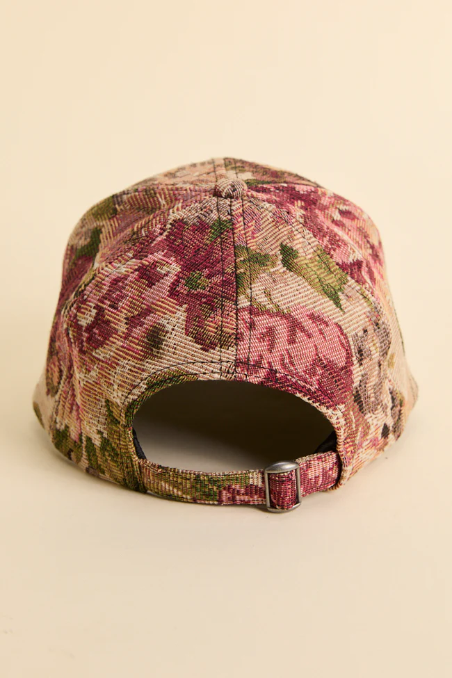Burgundy Tapestry Baseball Hat FINAL SALE - Image 5