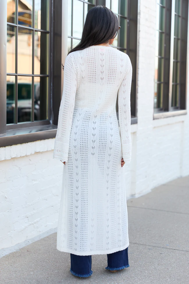 Campbell Ivory Knit Maxi Cardigan - Image 4