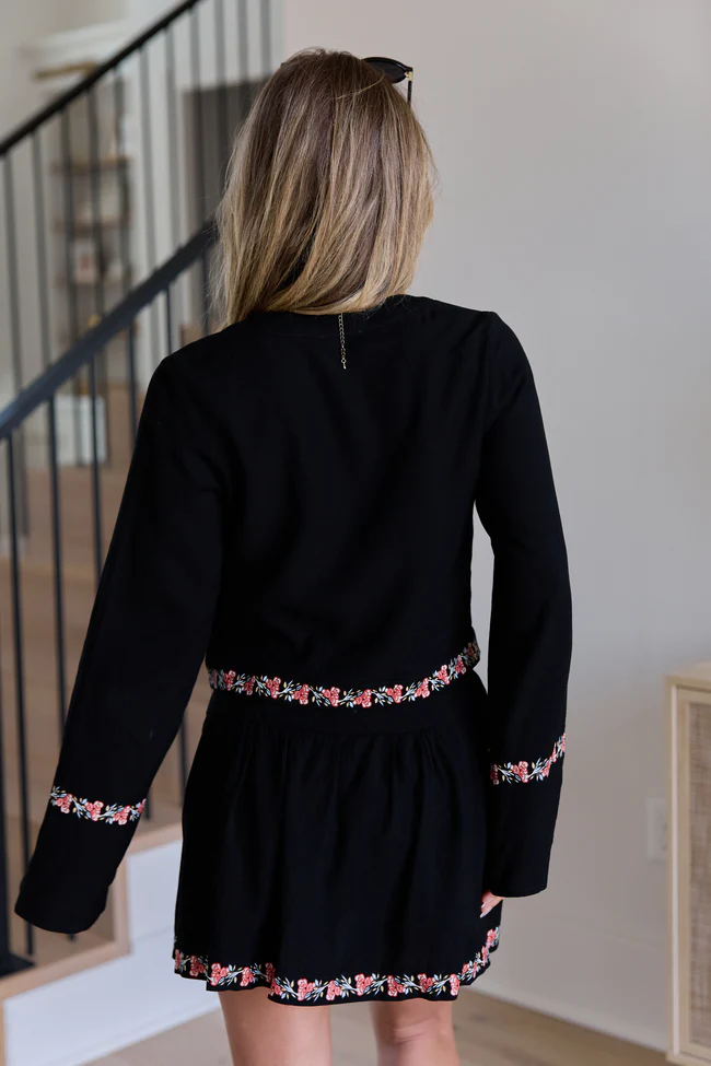 Celeste Black Floral Tie Top - Image 4