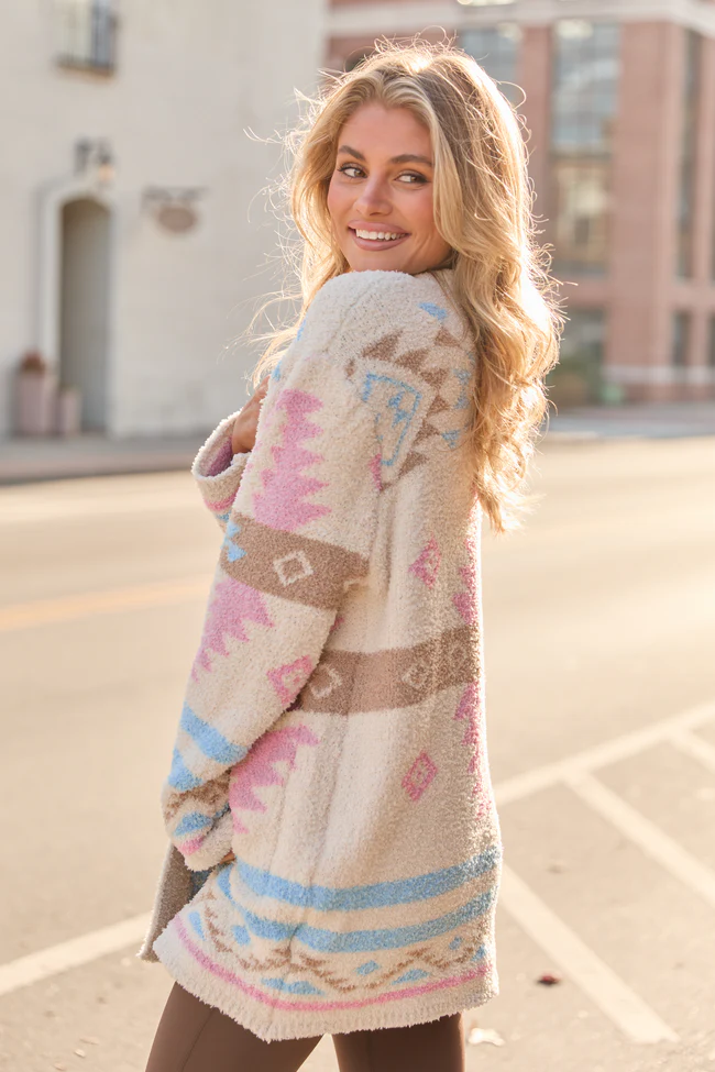 Cheyene Pastel Southwestern Print Cardigan - Image 4