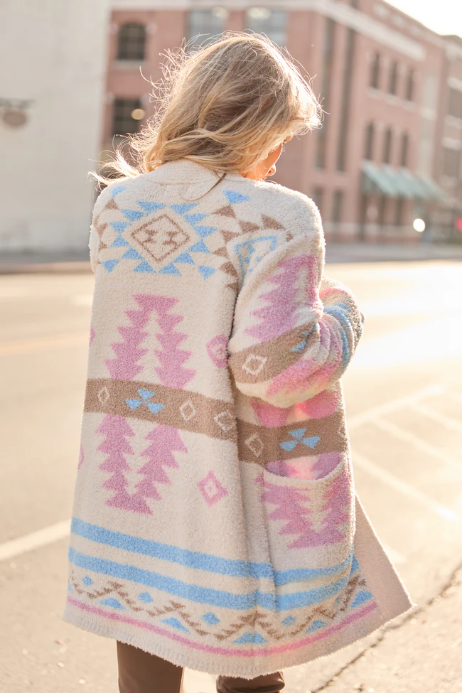 Cheyene Pastel Southwestern Print Cardigan - Image 5