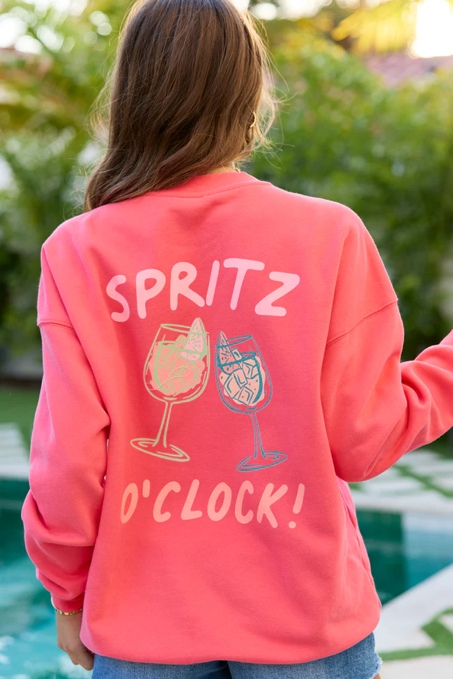 Cin Cin! Light Red Graphic Sweatshirt - Image 5