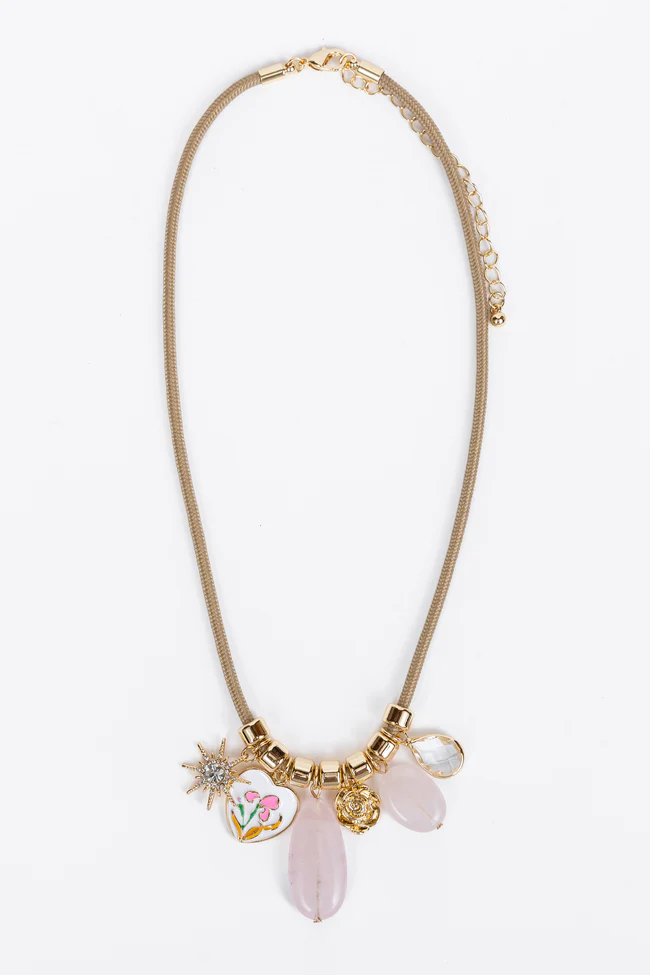 Clara Pink Charm Necklace - Image 3
