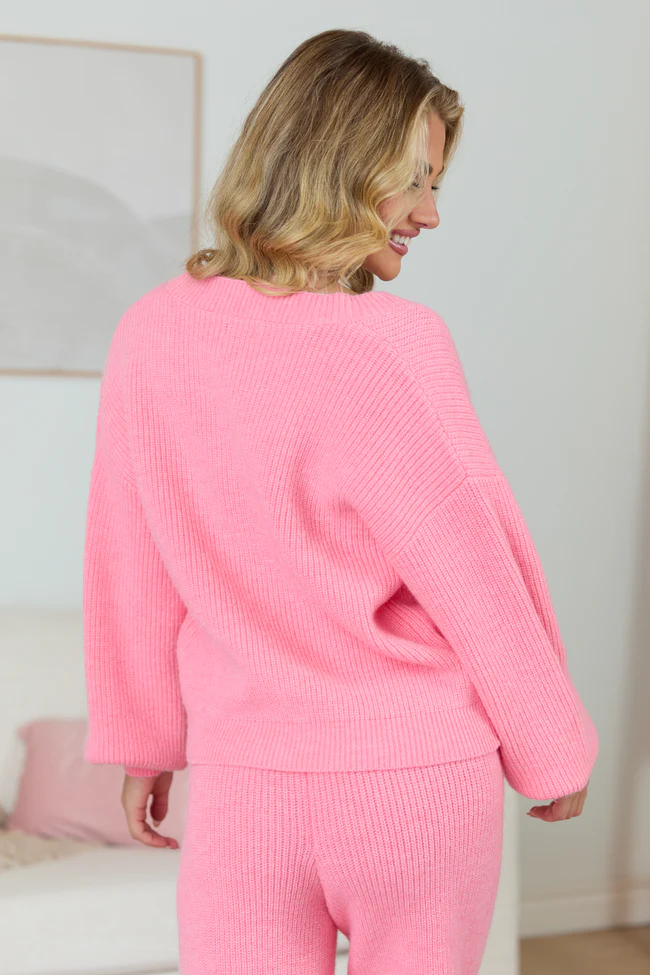 Clarisse Pink Cardigan Sweater - Image 4