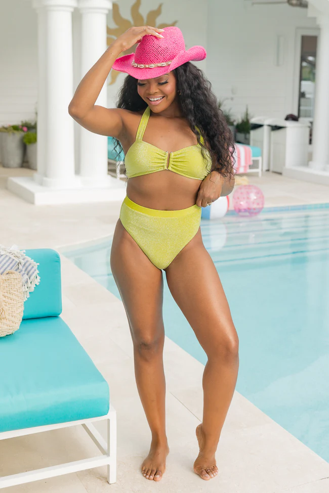 Classic Coastal Green Shimmer Bikini Bottom FINAL SALE - Image 2