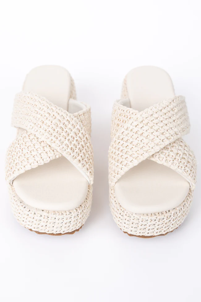 Clementine Ivory Cross Platform Sandals - Image 3