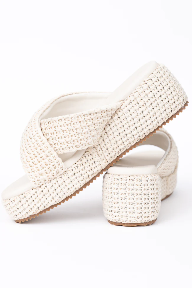Clementine Ivory Cross Platform Sandals - Image 4