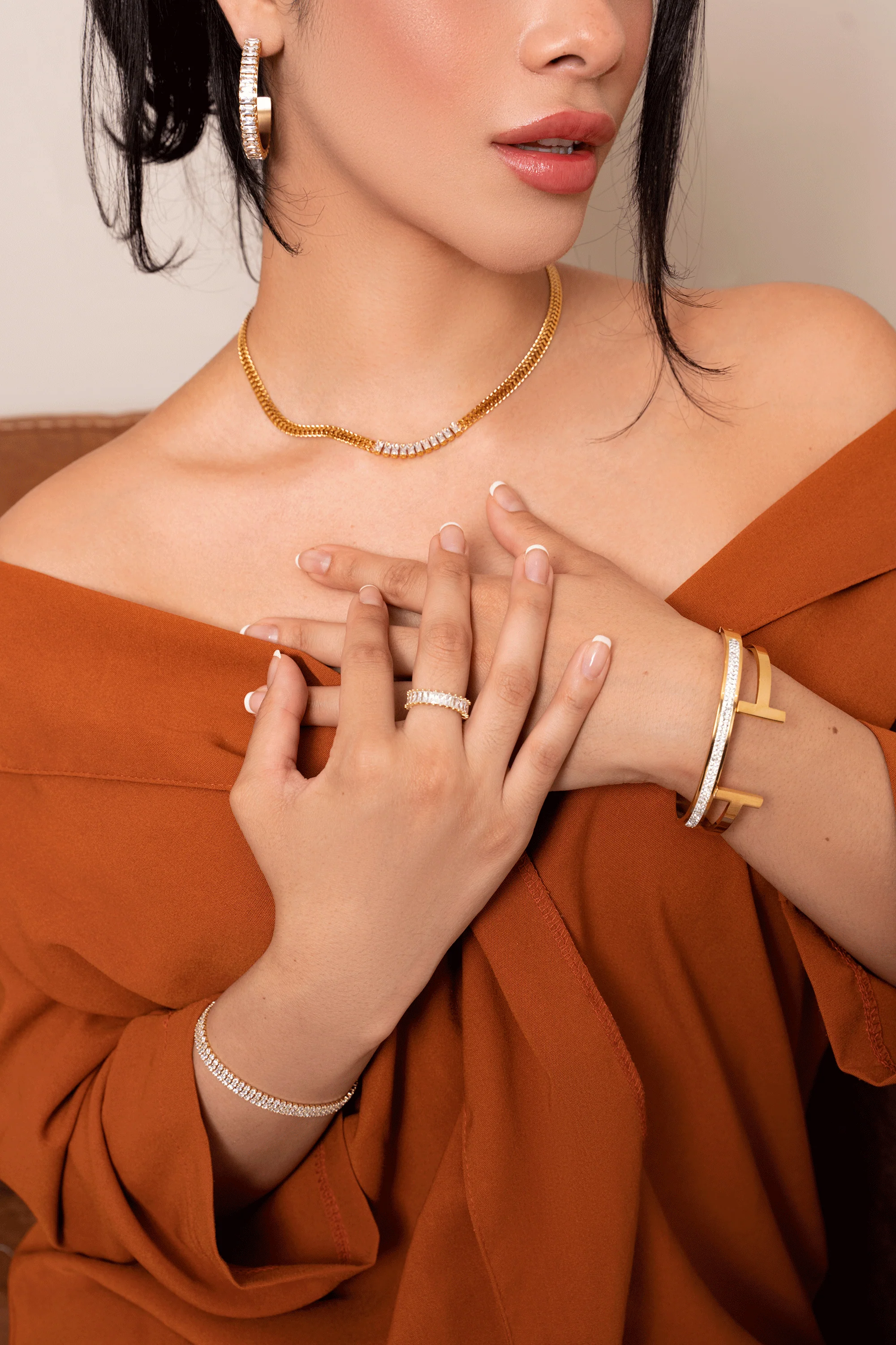 Cleo Gold Cuff Bracelet - Image 5
