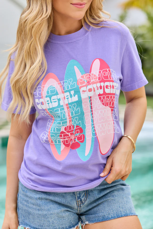Coastal Cowgirl Purple Graphic Tee - Image 2