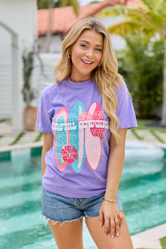 Coastal Cowgirl Purple Graphic Tee - Image 4