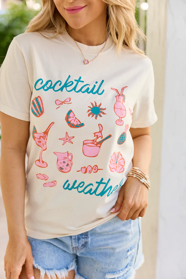 Cocktail Weather Ivory Graphic Tee - Image 2