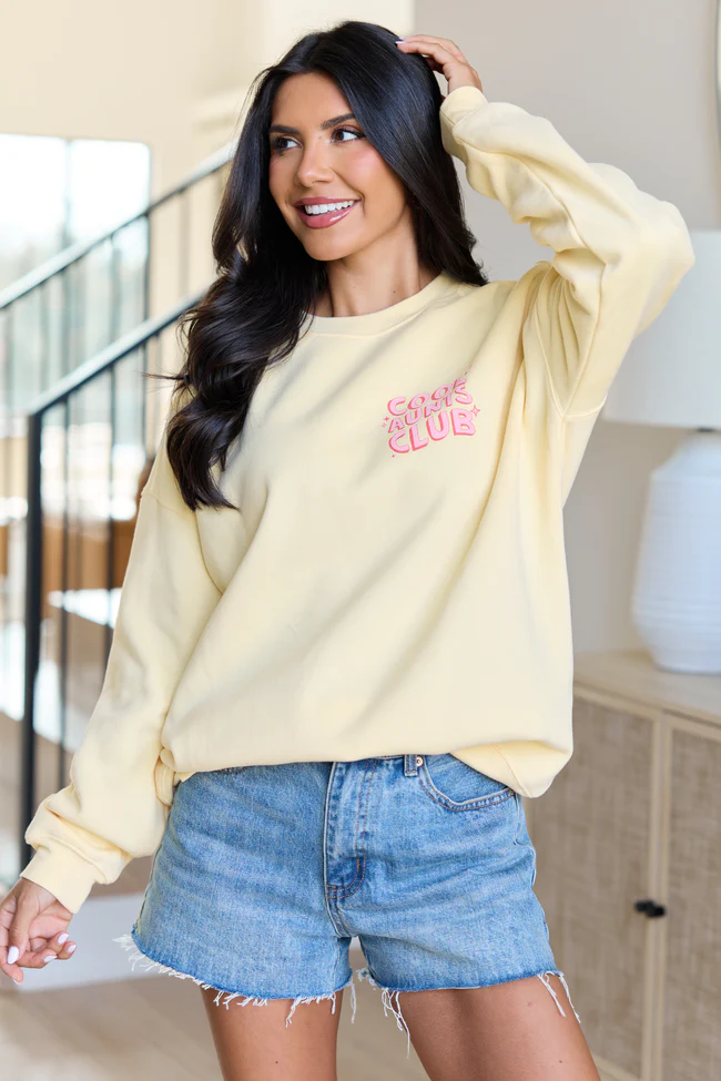 Cool Aunts Club Yellow Graphic Sweatshirt - Image 3