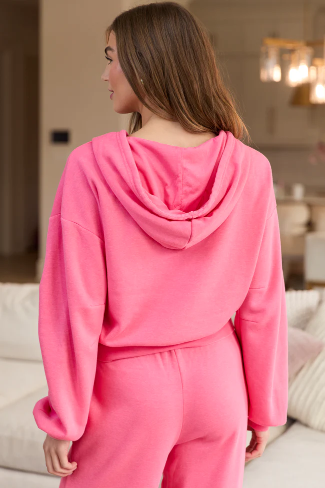 Cori Pink Crop Hoodie SALE - Image 5