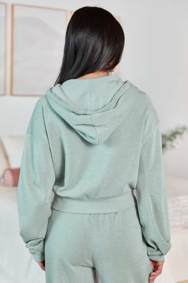 Cori Sage Crop Hoodie FINAL SALE - Image 4