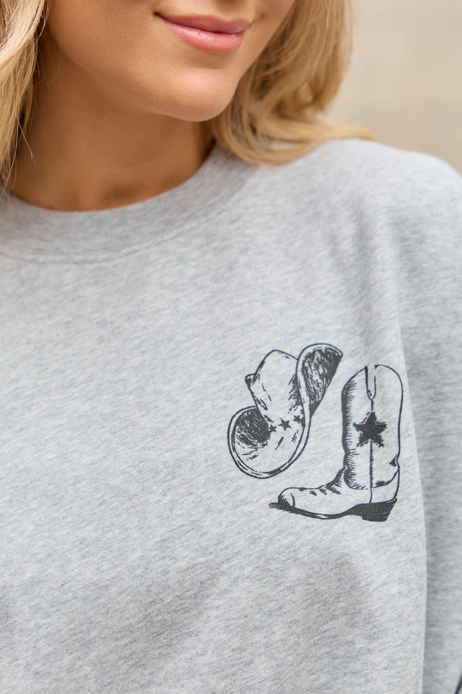 Country Music Light Grey Graphic Sweatshirt - Image 3