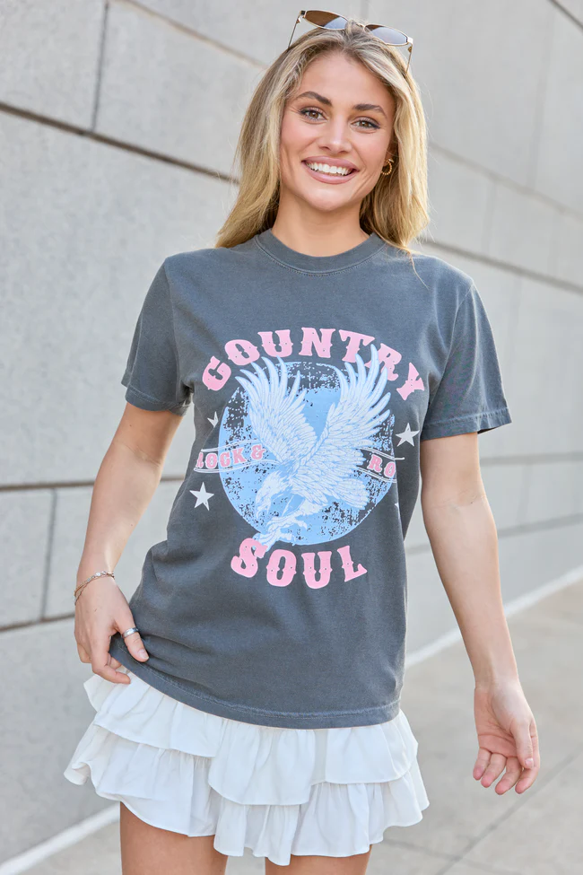 Country Soul Dark Grey Graphic Tee - Image 4