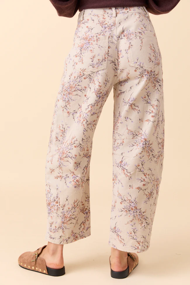 Courtney Lavender Floral Print Barrel Leg Pants SALE - Image 6