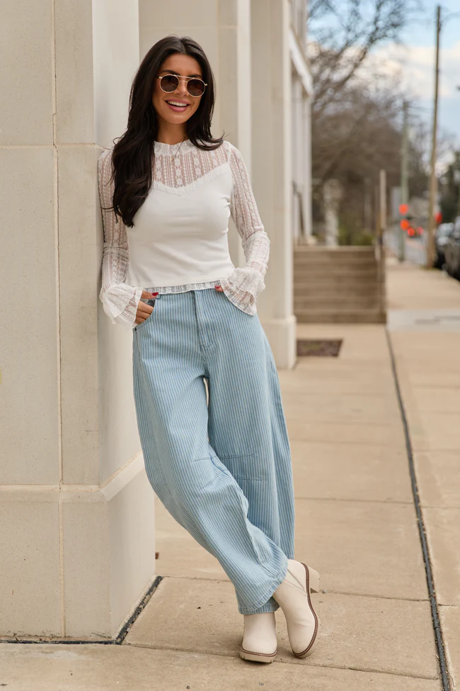 Courtney Striped Barrel Leg Pants - Image 2