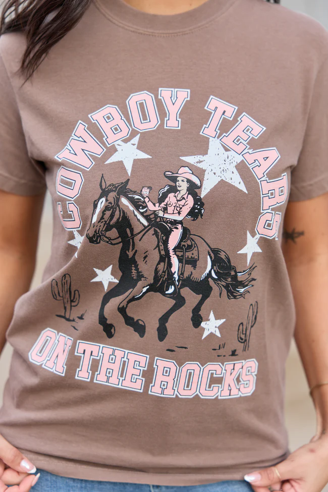 Cowboy Tears Brown Graphic Tee - Image 2