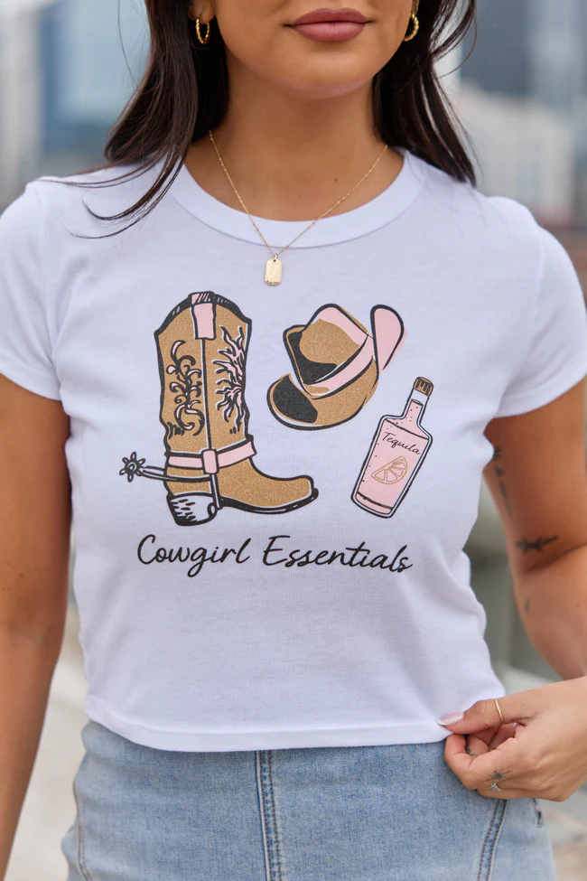 Cowgirl Essentials White Baby Graphic Tee - Image 5