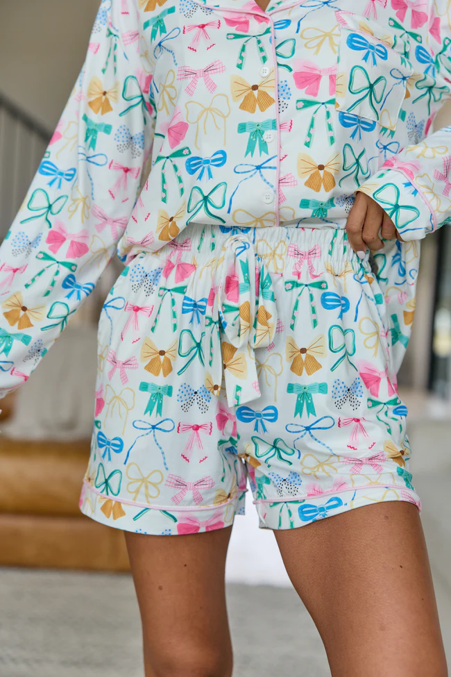 Cozy Crush Pajama Shorts - Take A Bow Multi Pastel