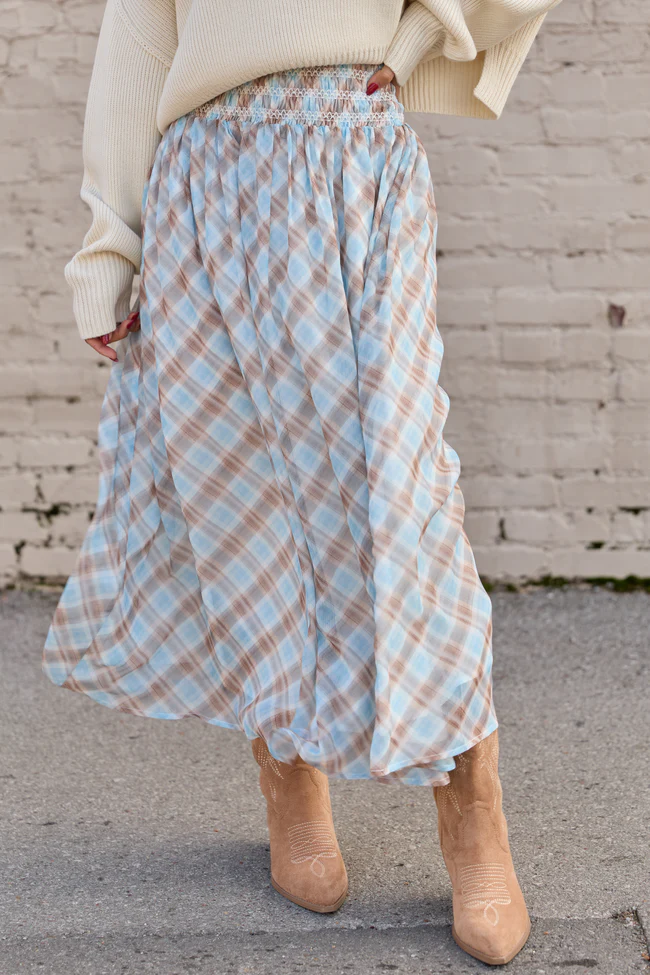 Dallas Plaid Smocked Maxi Skirt FINAL SALE