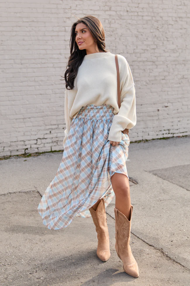 Dallas Plaid Smocked Maxi Skirt FINAL SALE - Image 2