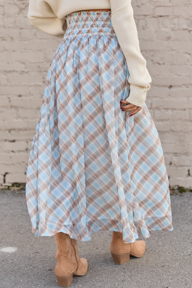 Dallas Plaid Smocked Maxi Skirt FINAL SALE - Image 4
