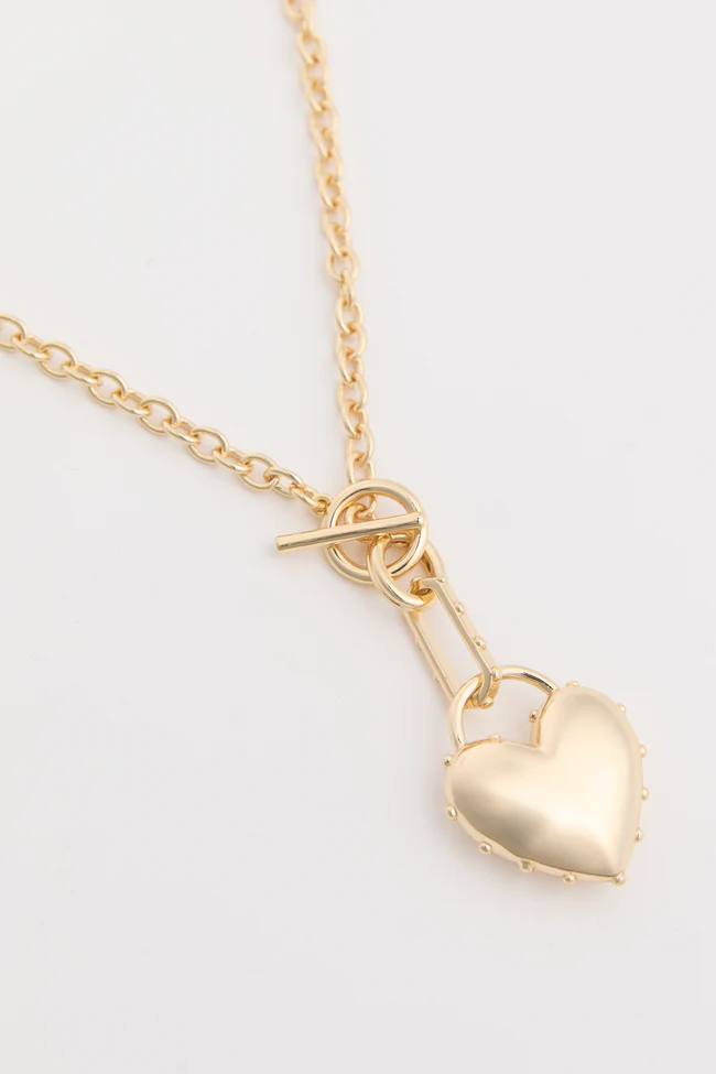 Dawn 14K Gold Dipped Heart Toggle Necklace FINAL SALE