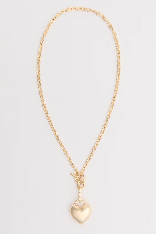 Dawn 14K Gold Dipped Heart Toggle Necklace FINAL SALE - Image 2