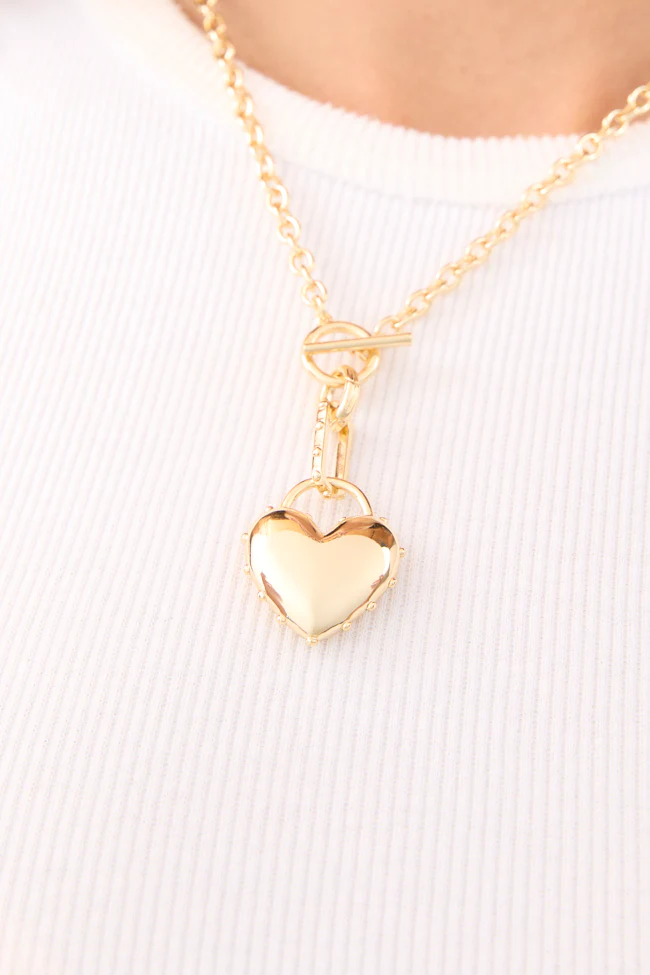 Dawn 14K Gold Dipped Heart Toggle Necklace FINAL SALE - Image 3