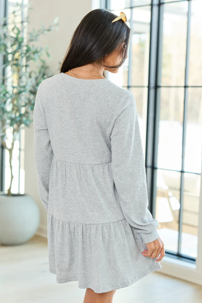 Donelle Grey Tiered Dress - Image 4