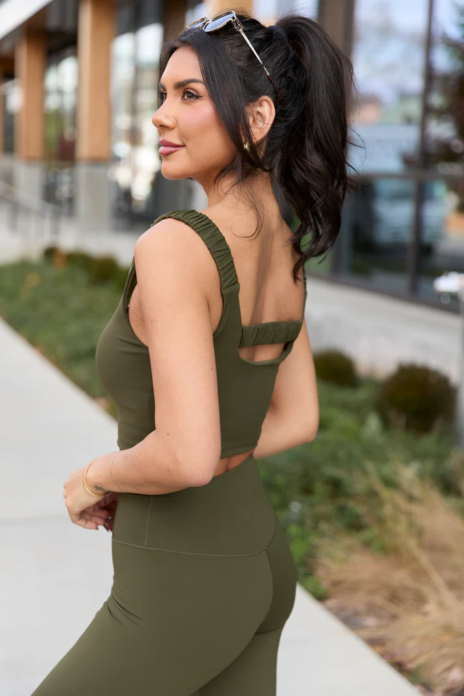 Easy Moves Olive Active Tank FINAL SALE - Image 3